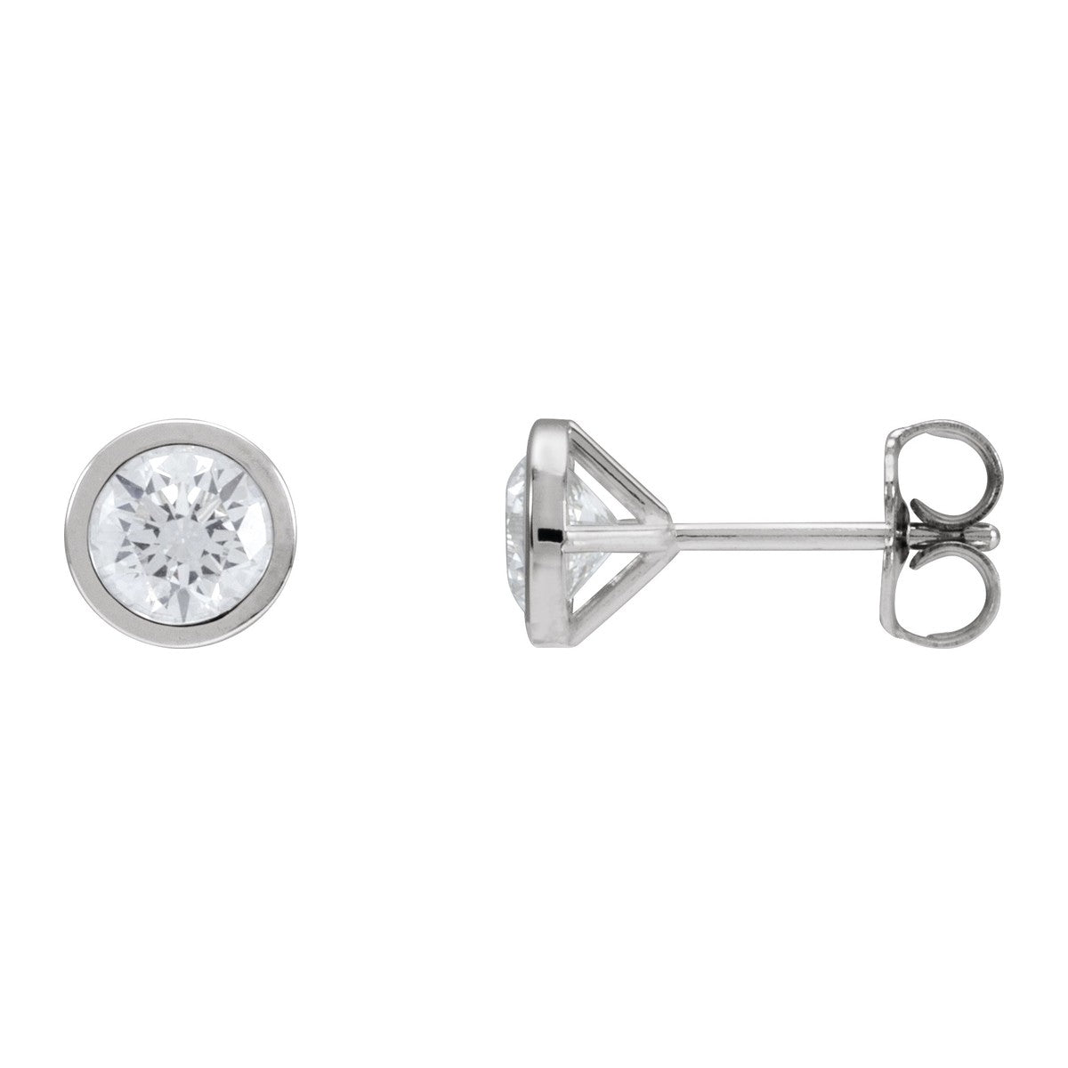 Bezel-Set Diamond Stud Earrings