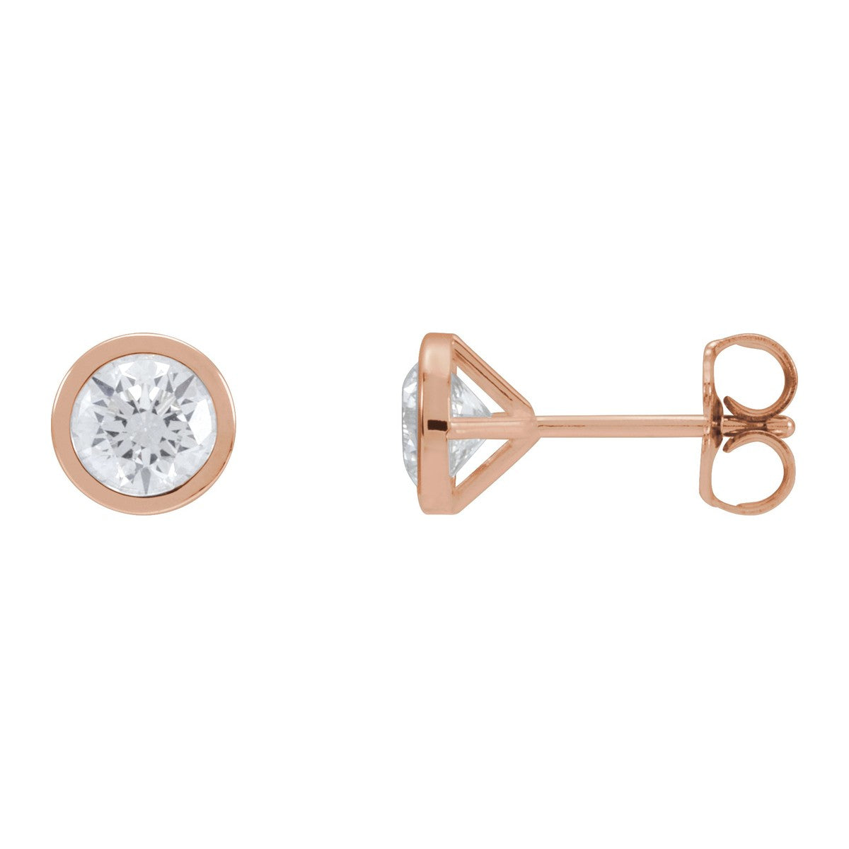 Bezel-Set Diamond Stud Earrings