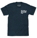 Miller Lite Beer Logo Front and Back Print T-Shirt - Denim Black Heather