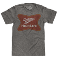 Miller High Life Gold Border Logo T-Shirt - Gray