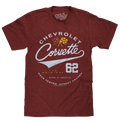 Chevrolet Corvette 62 Race Tested Street Proven T-Shirt - Crimson Heather