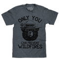 Smokey Bear Only You Can Prevent Wildfires T-Shirt - Indigo