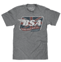 BSA Motorcycles Union Jack T-Shirt - Gray