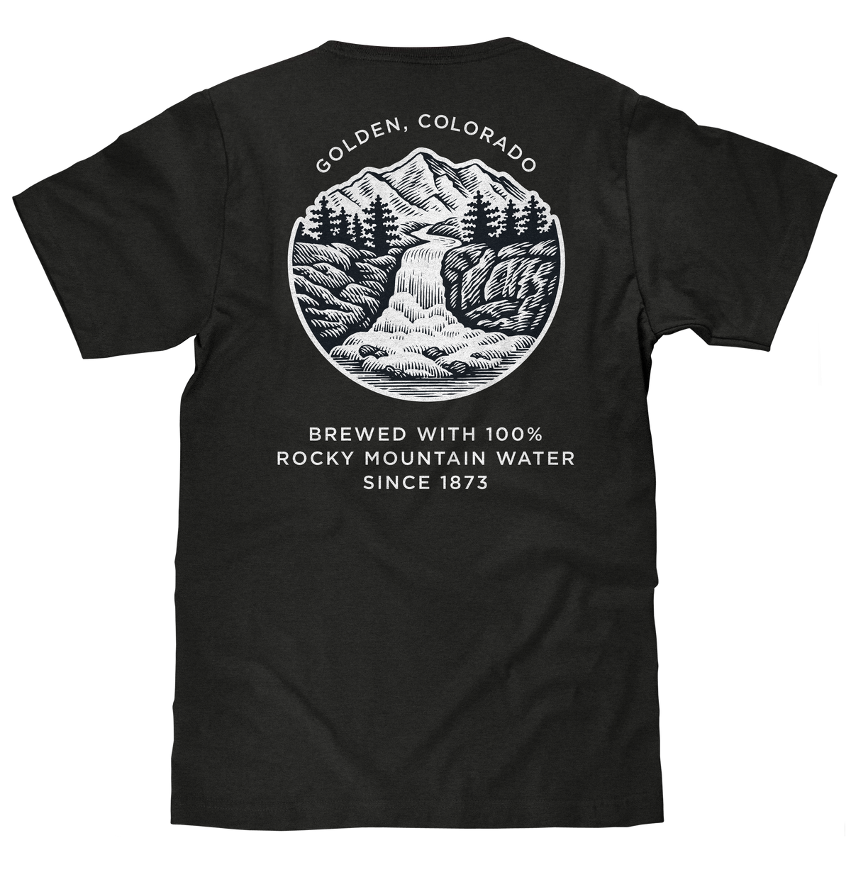 Coors Banquet Golden Colorado Left Chest Front and Back Beer T-Shirt Shirt - Vintage Black