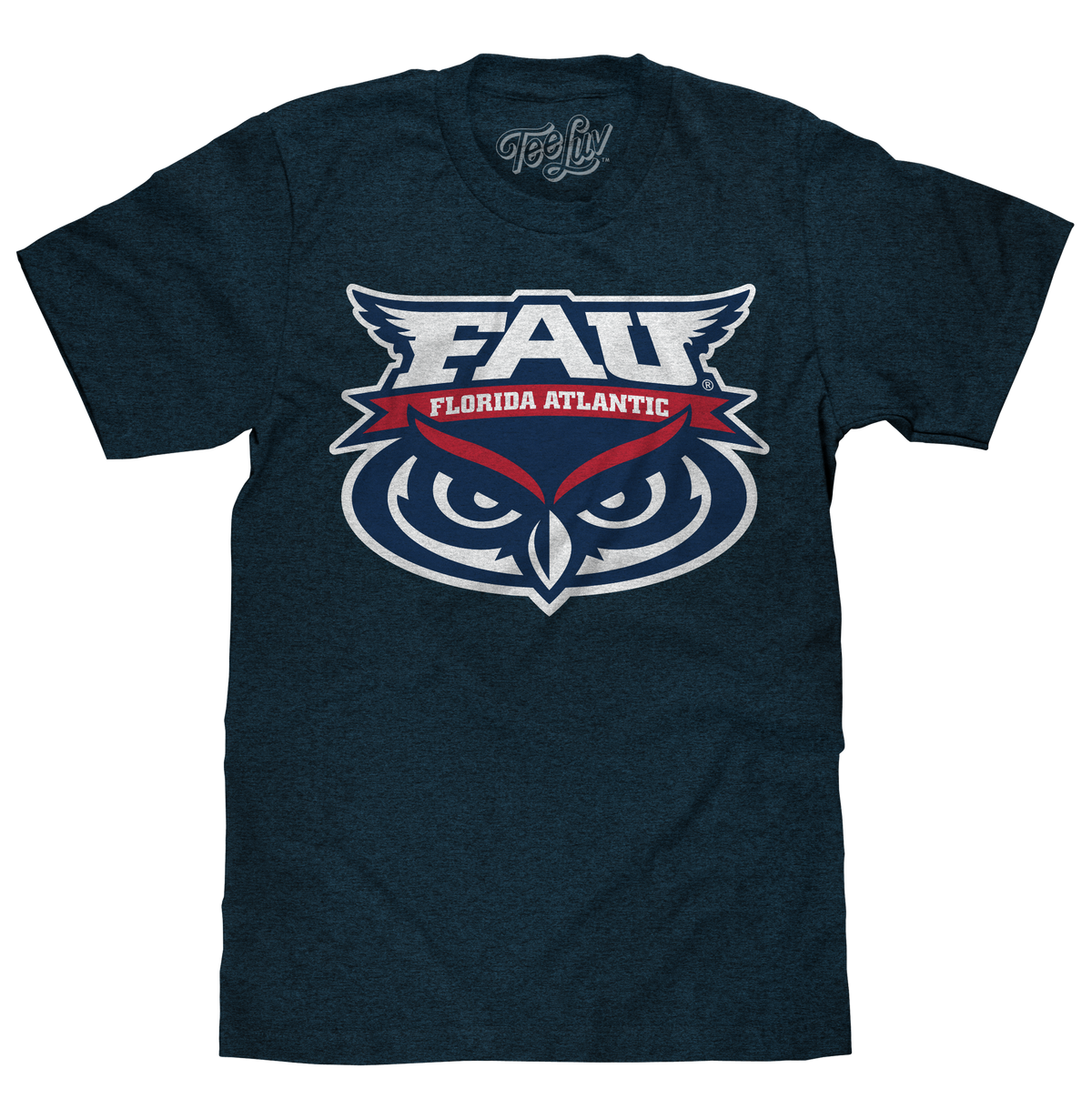 Florida Atlantic University Owls T-Shirt - Denim Blue Heather