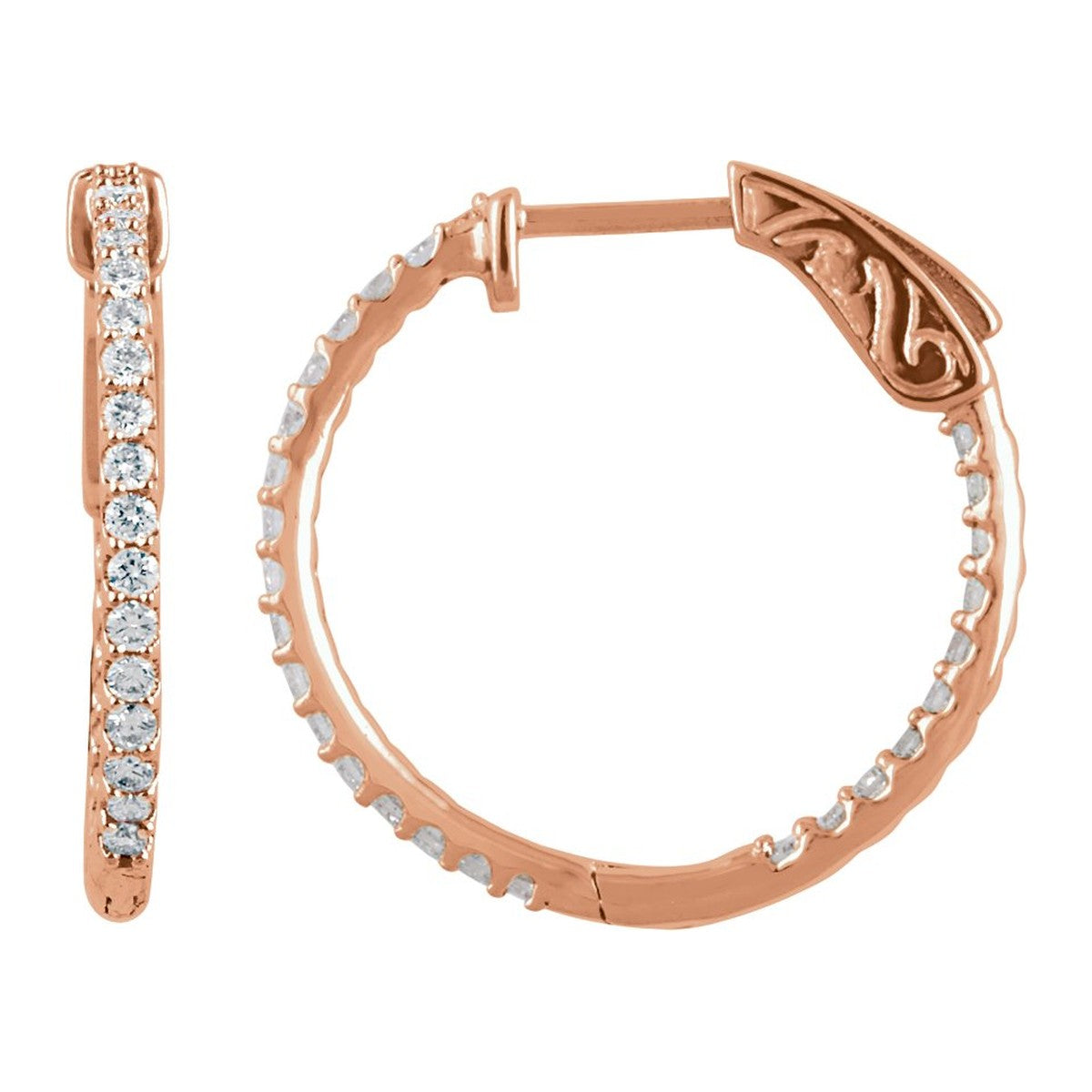 Inside-Outside Diamond Hoop Earrings