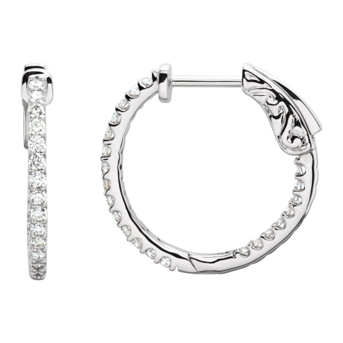Inside-Outside Diamond Hoop Earrings