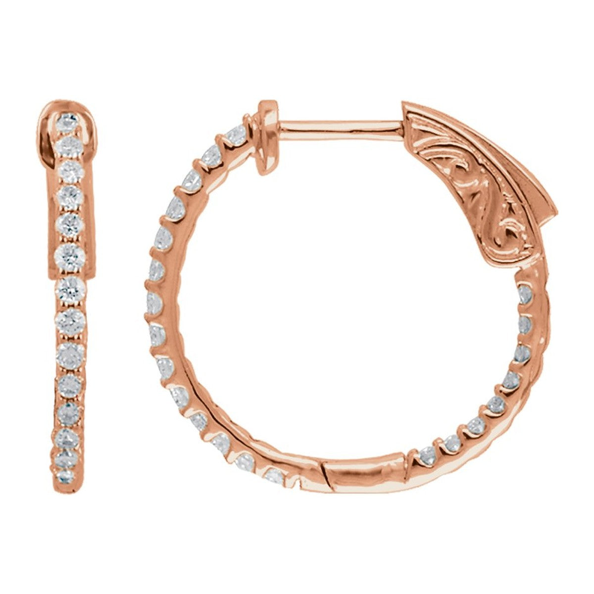 Inside-Outside Diamond Hoop Earrings