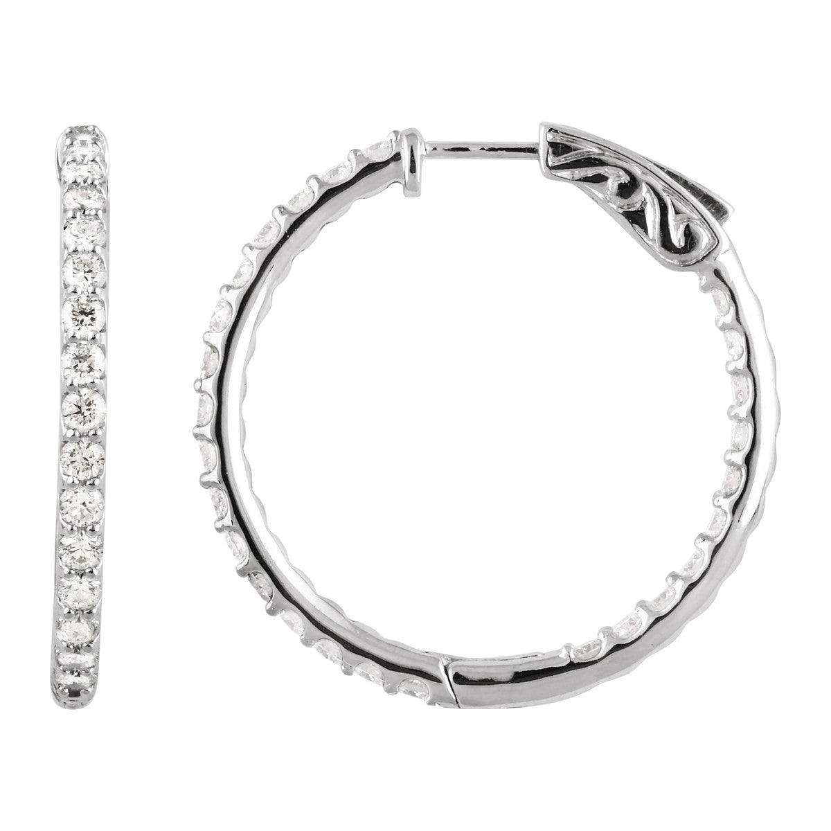Inside-Outside Diamond Hoop Earrings