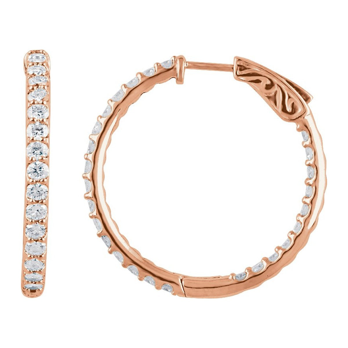 Inside-Outside Diamond Hoop Earrings
