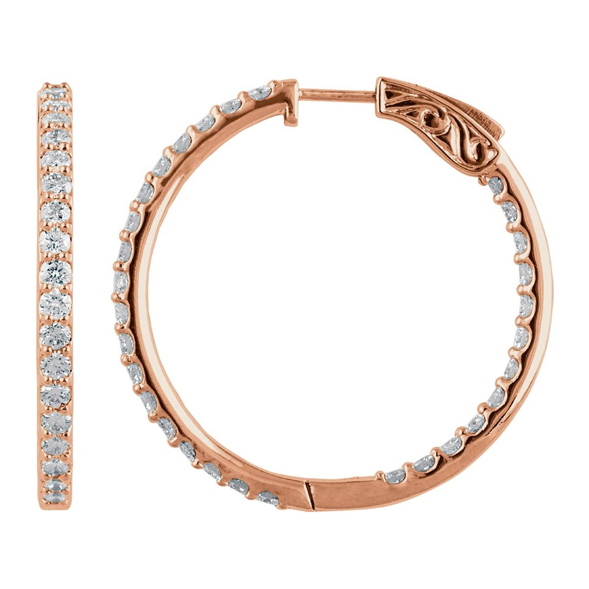 Inside-Outside Diamond Hoop Earrings