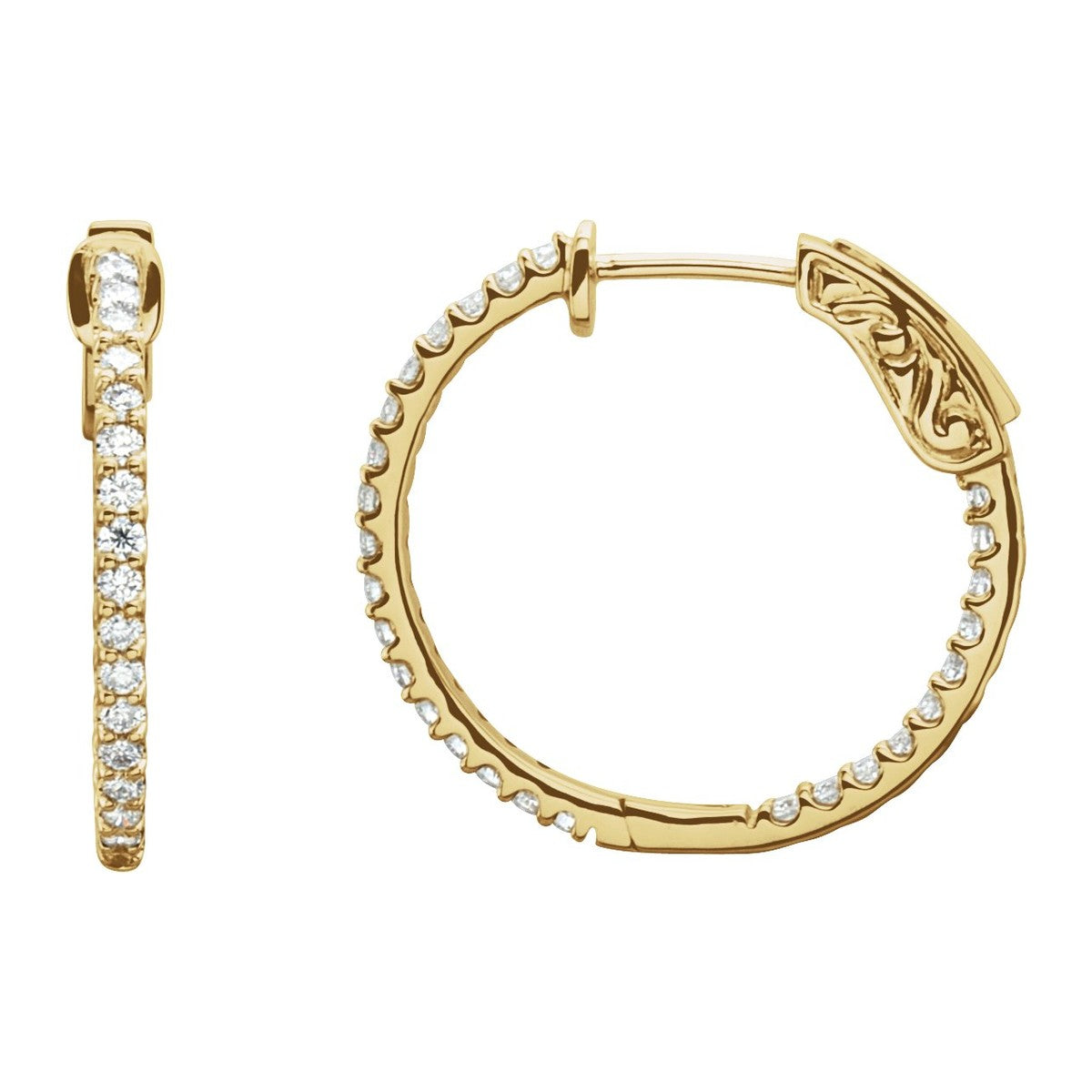 Inside-Outside Diamond Hoop Earrings