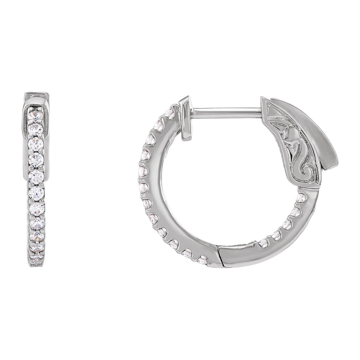 Inside-Outside Diamond Hoop Earrings