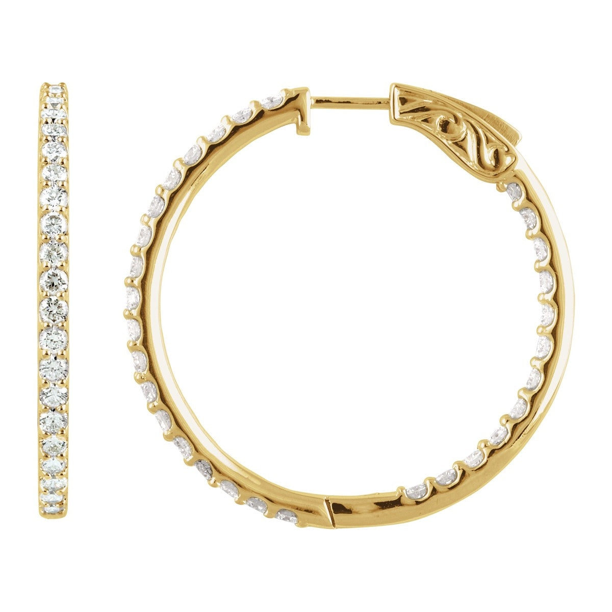 Inside-Outside Diamond Hoop Earrings