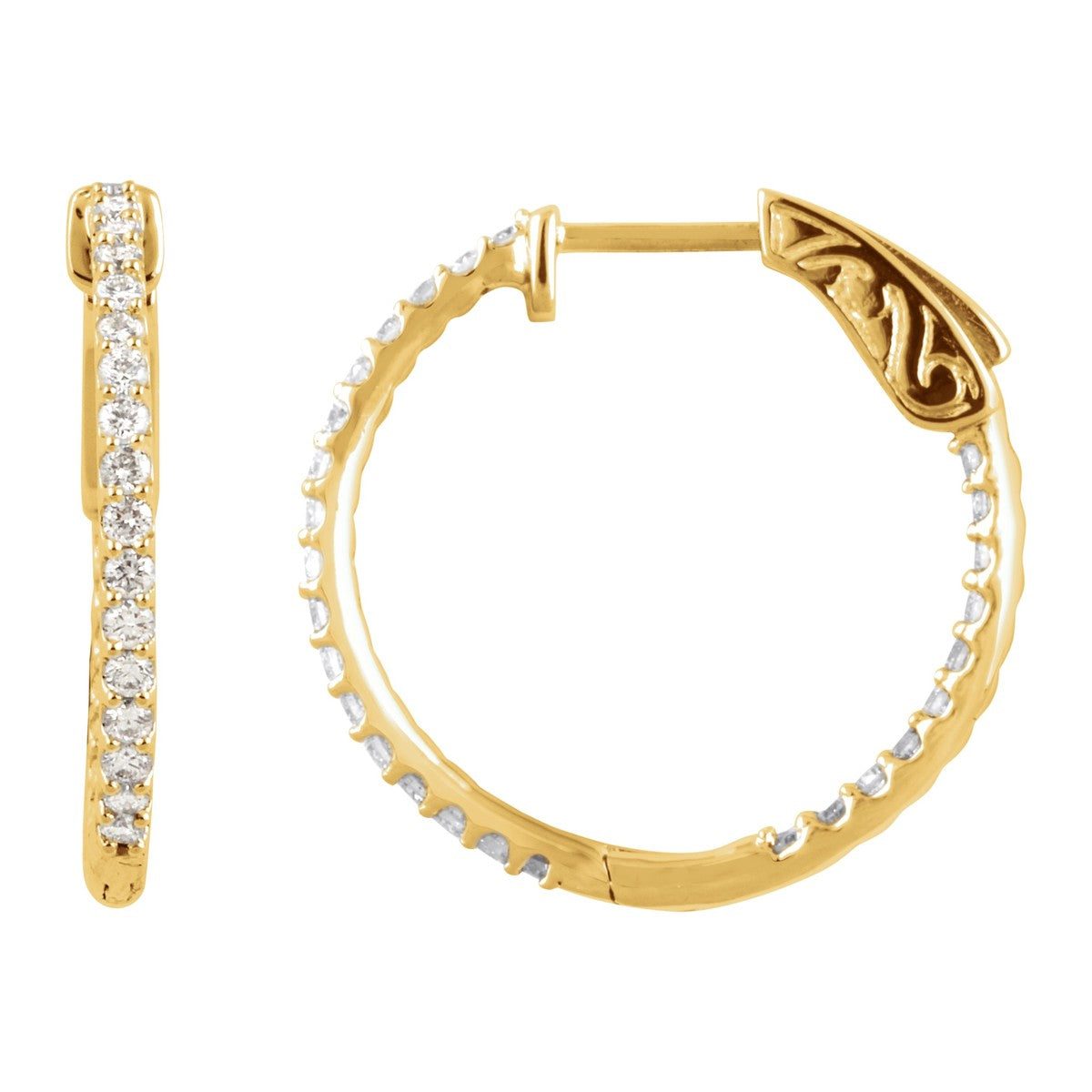 Inside-Outside Diamond Hoop Earrings