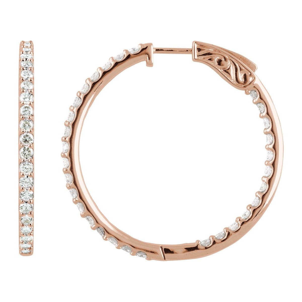 Inside-Outside Diamond Hoop Earrings
