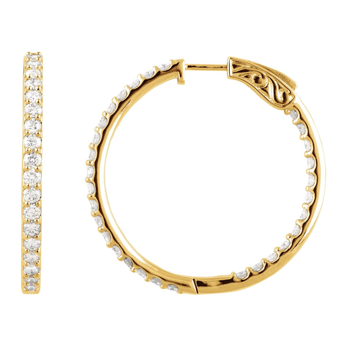 Inside-Outside Diamond Hoop Earrings