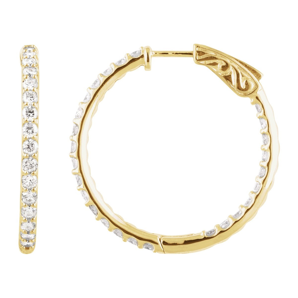 Inside-Outside Diamond Hoop Earrings