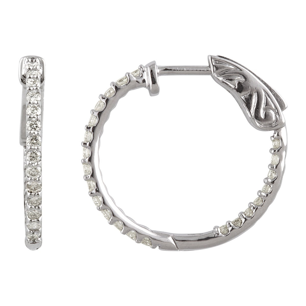 Inside-Outside Diamond Hoop Earrings