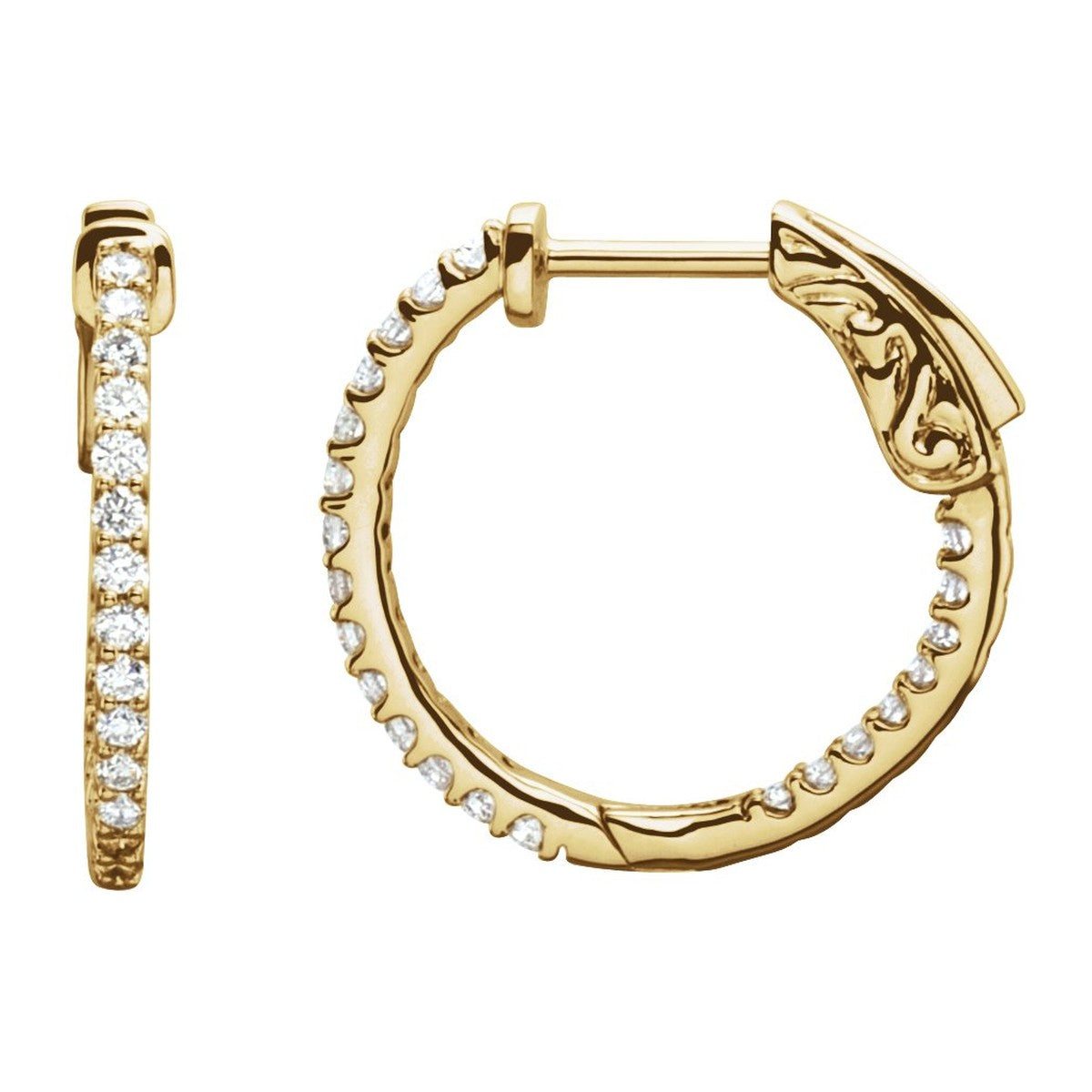 Inside-Outside Diamond Hoop Earrings