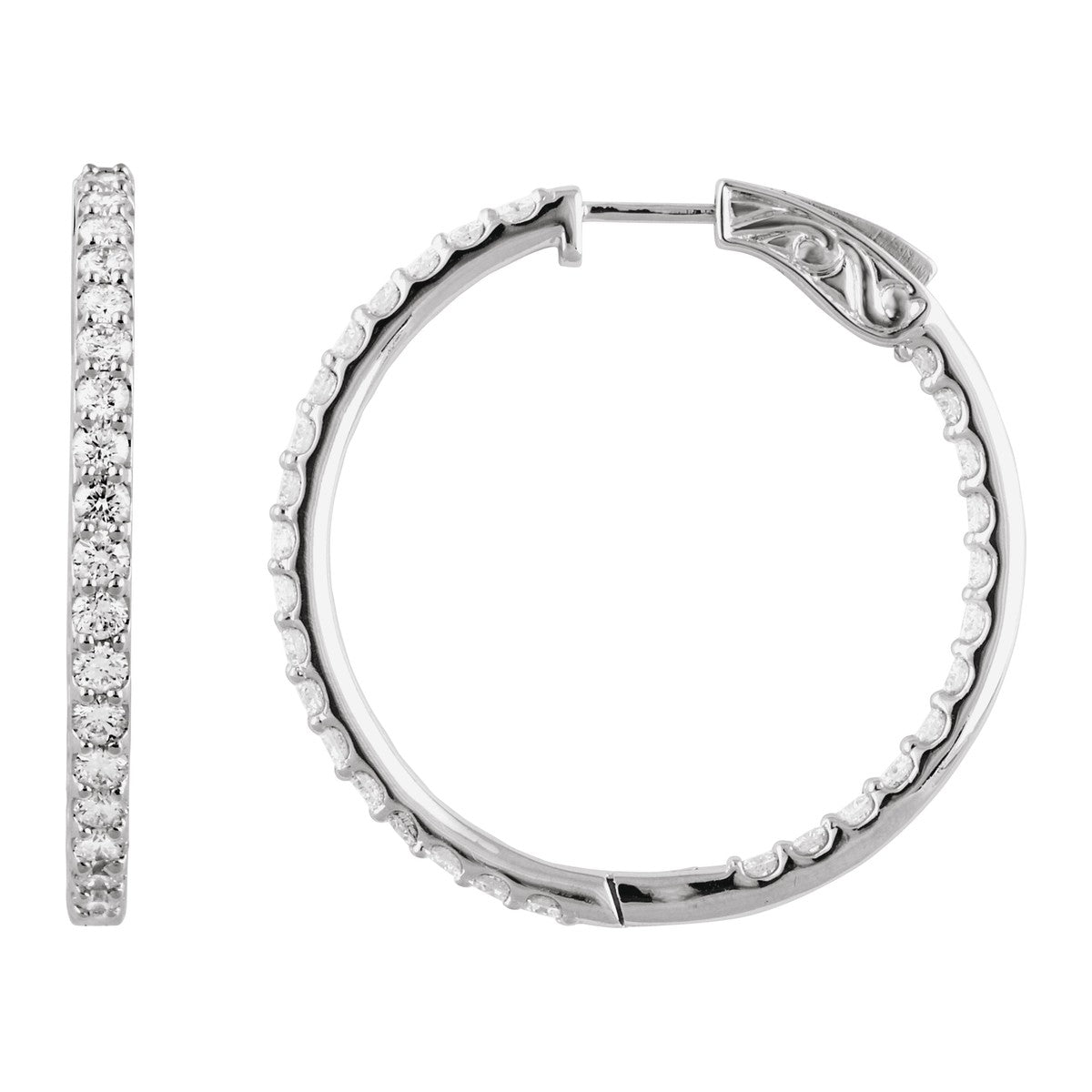 Inside-Outside Diamond Hoop Earrings