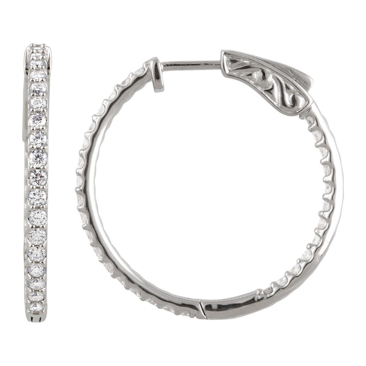Inside-Outside Diamond Hoop Earrings