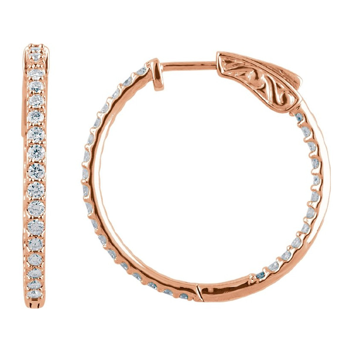 Inside-Outside Diamond Hoop Earrings
