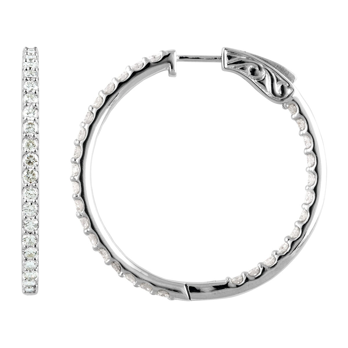 Inside-Outside Diamond Hoop Earrings