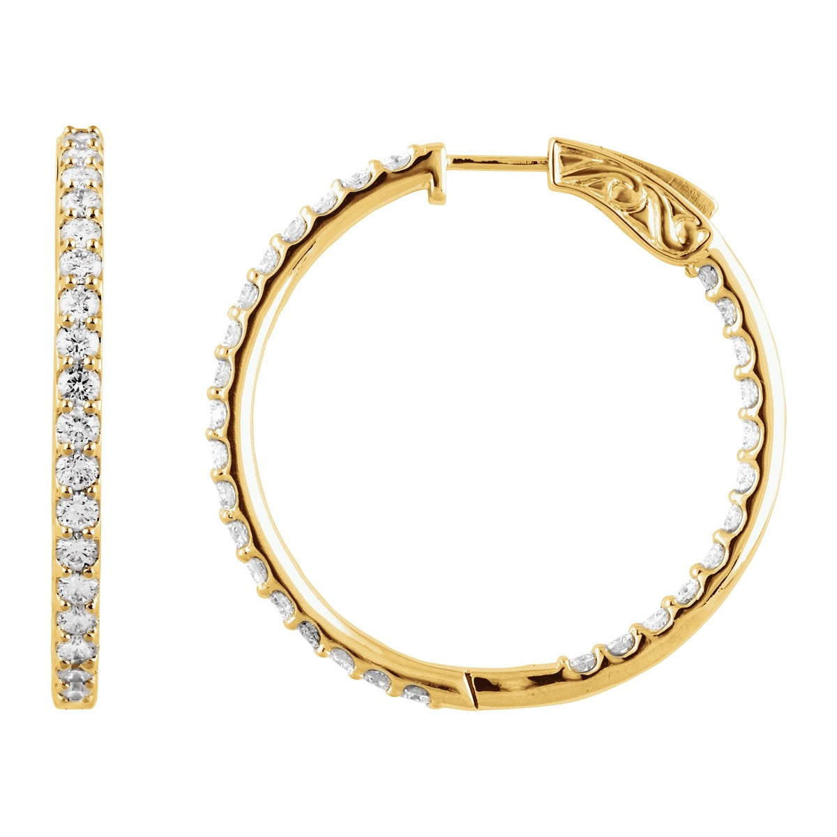Inside-Outside Diamond Hoop Earrings