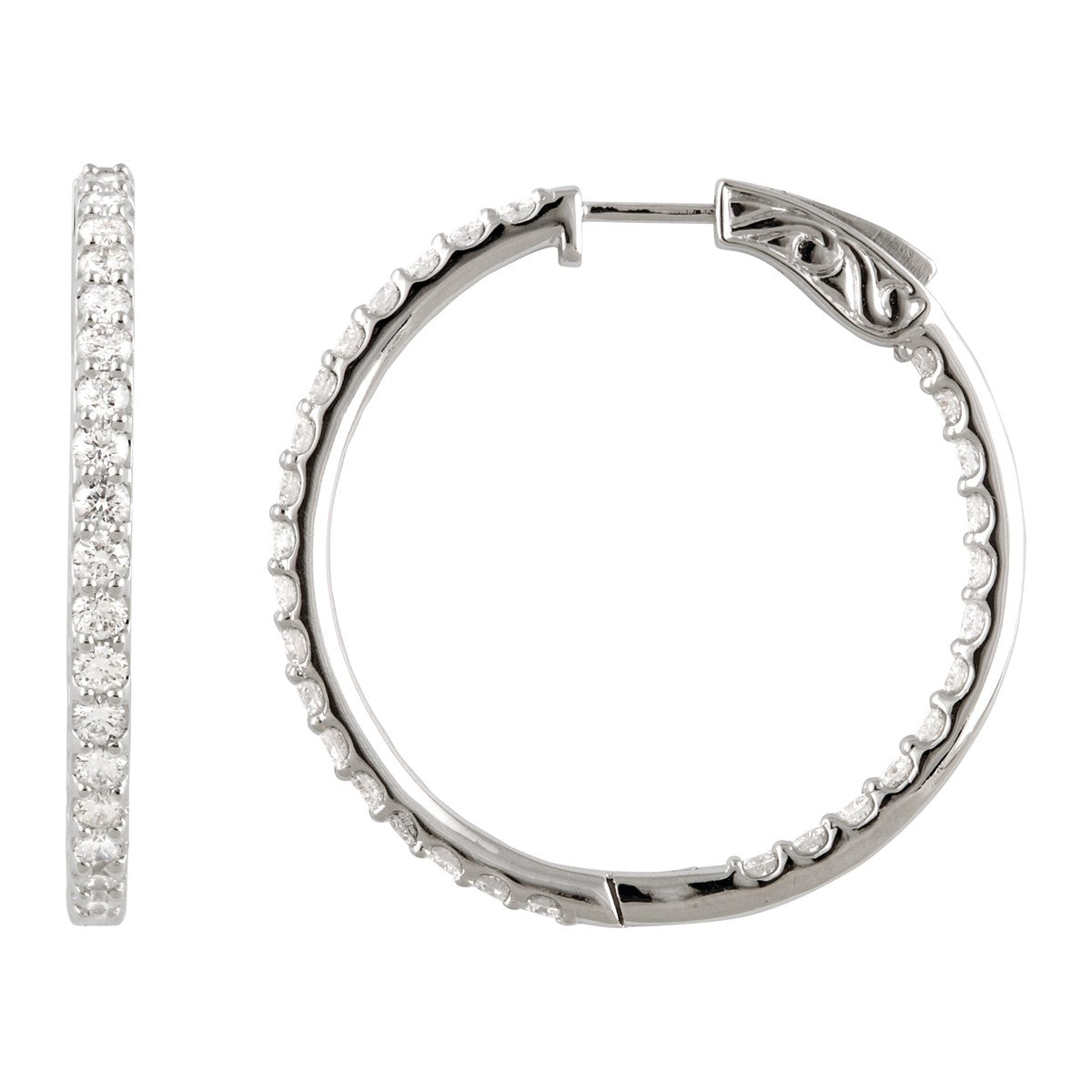 Inside-Outside Diamond Hoop Earrings