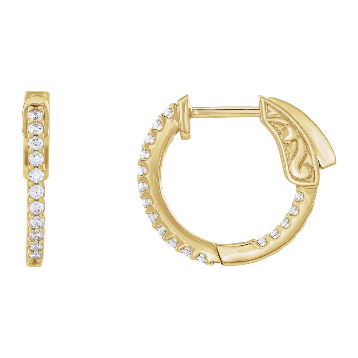 Inside-Outside Diamond Hoop Earrings