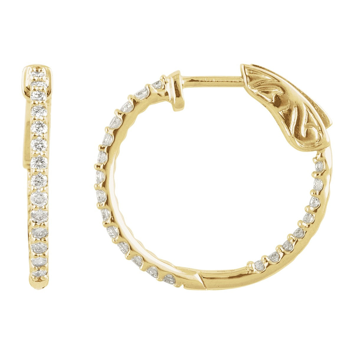 Inside-Outside Diamond Hoop Earrings