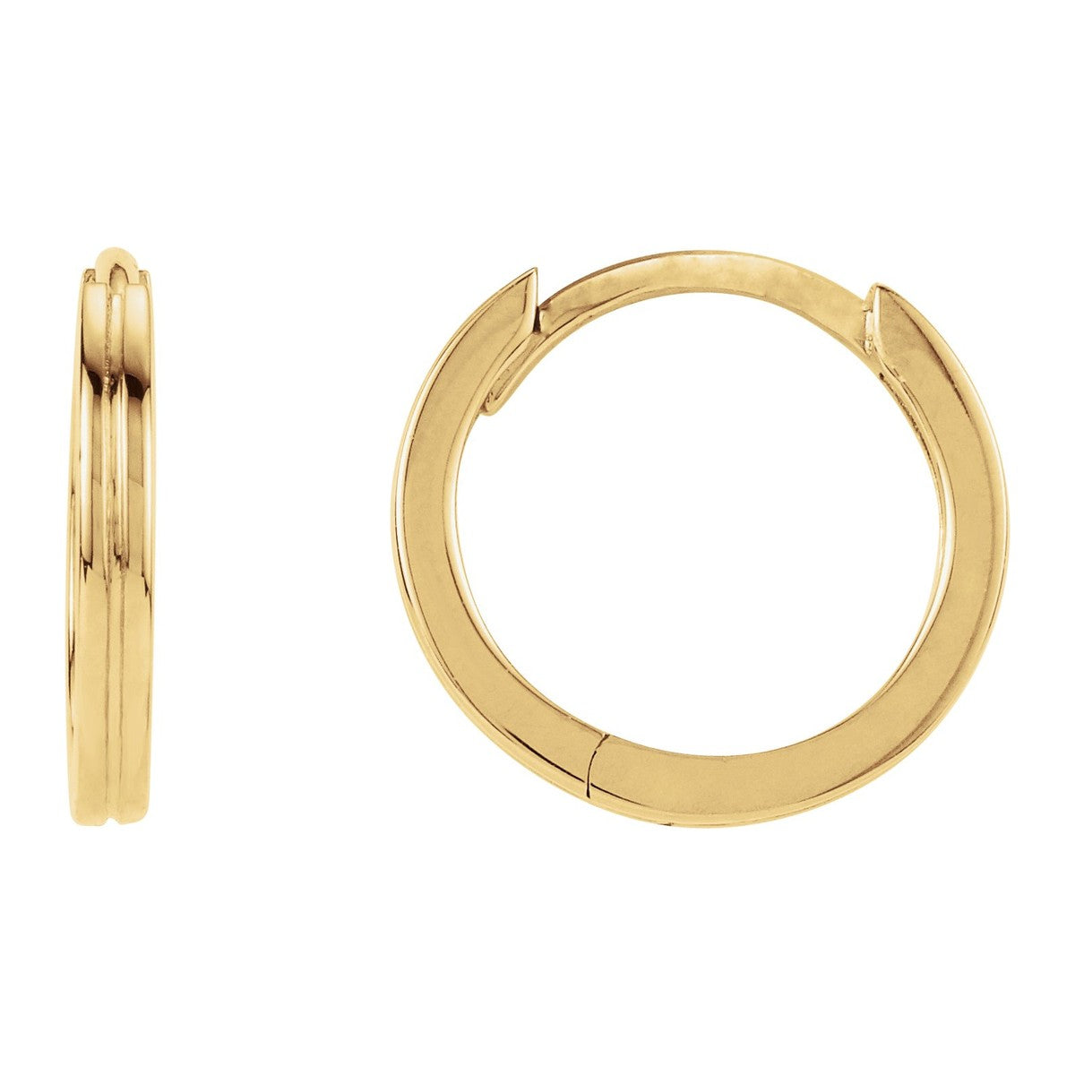 Grooved Huggie Hoop Earrings