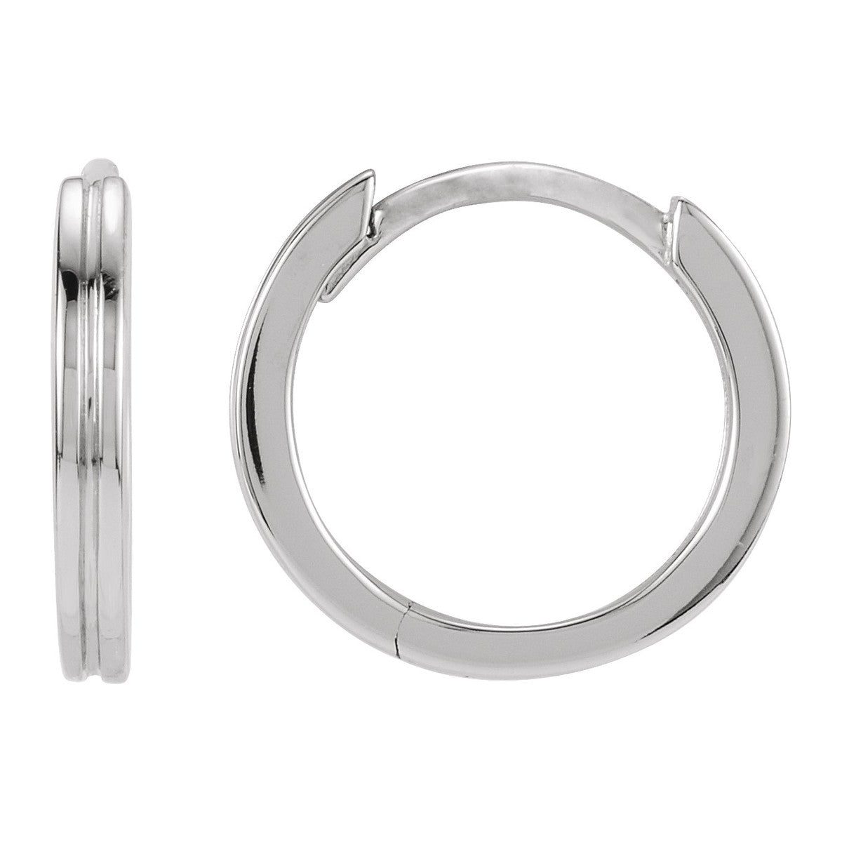 Grooved Huggie Hoop Earrings