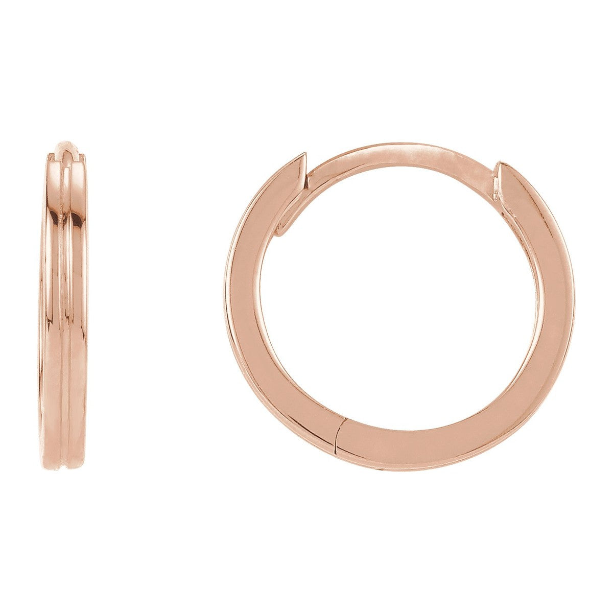 Grooved Huggie Hoop Earrings