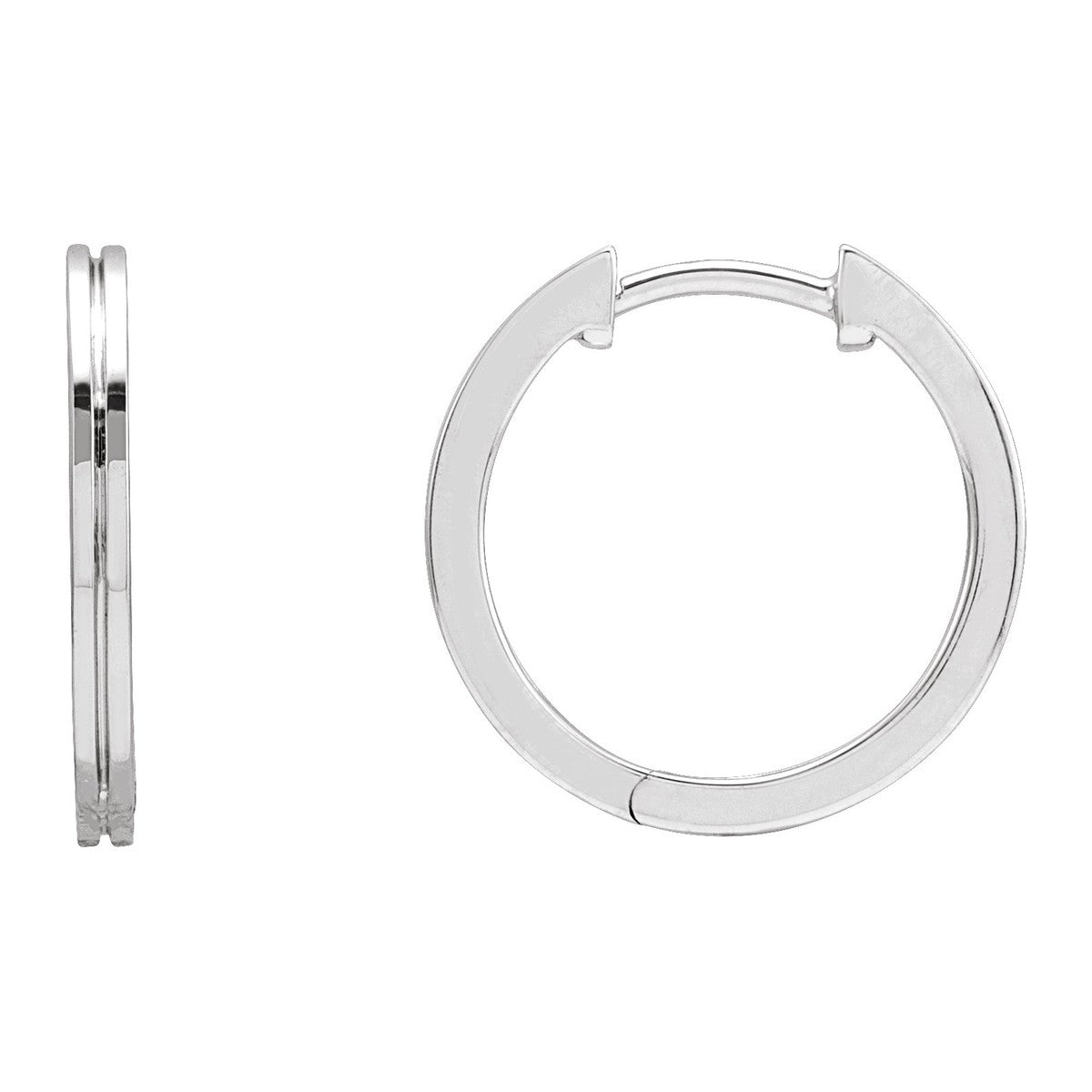 Grooved Huggie Hoop Earrings
