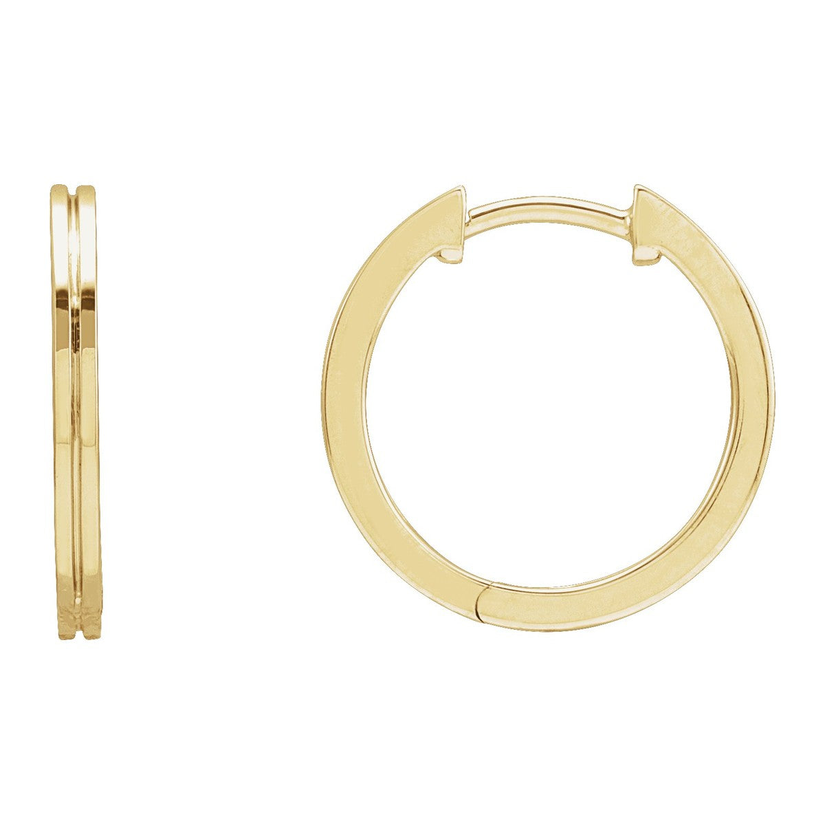 Grooved Huggie Hoop Earrings