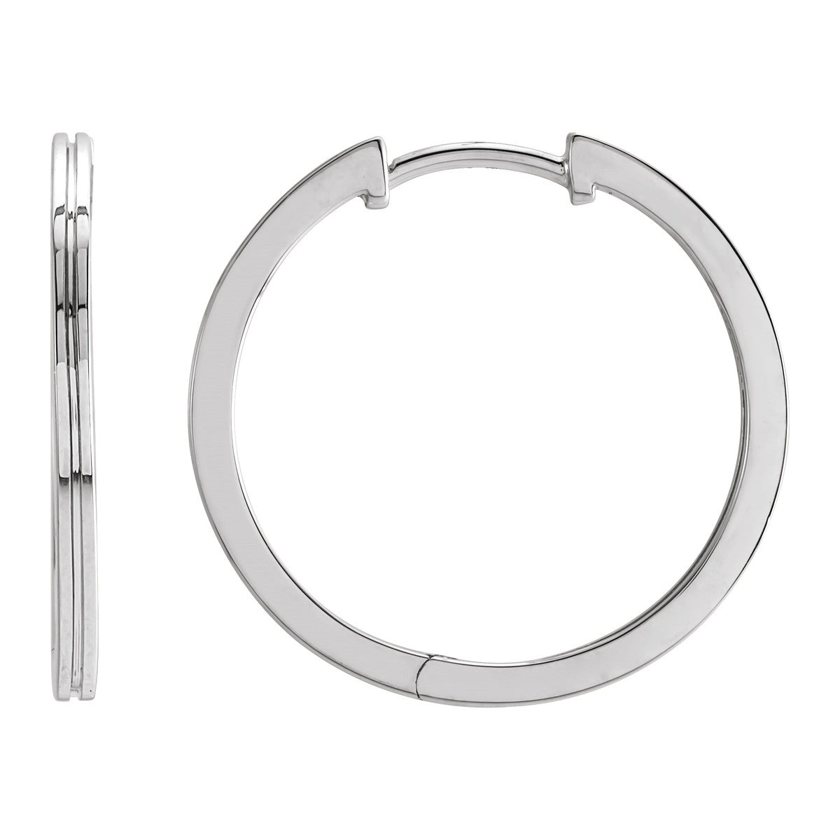 Grooved Huggie Hoop Earrings