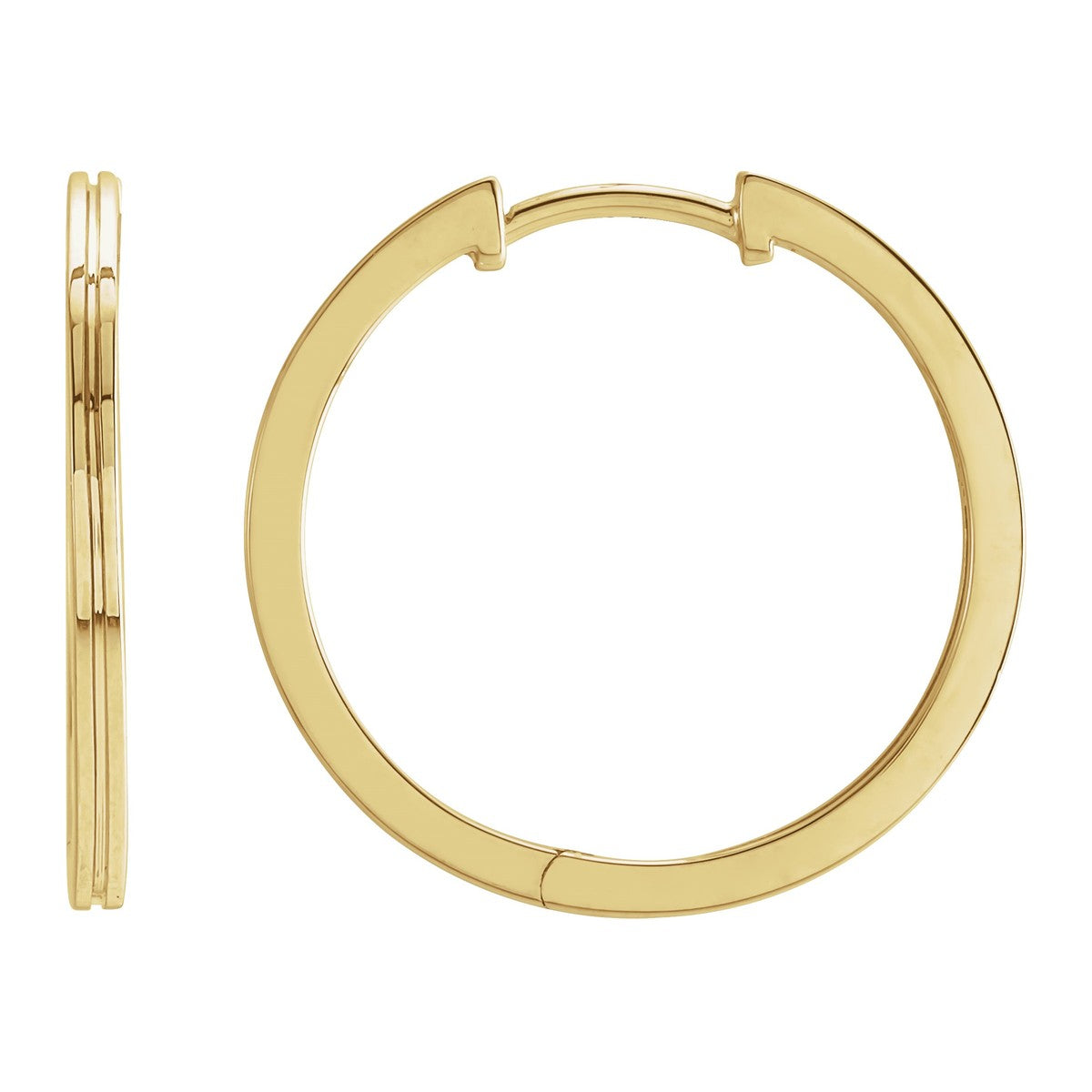 Grooved Huggie Hoop Earrings