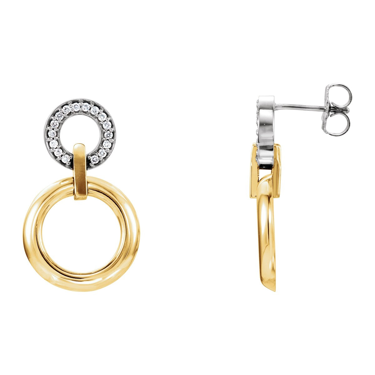 Diamond Double Circle Earrings