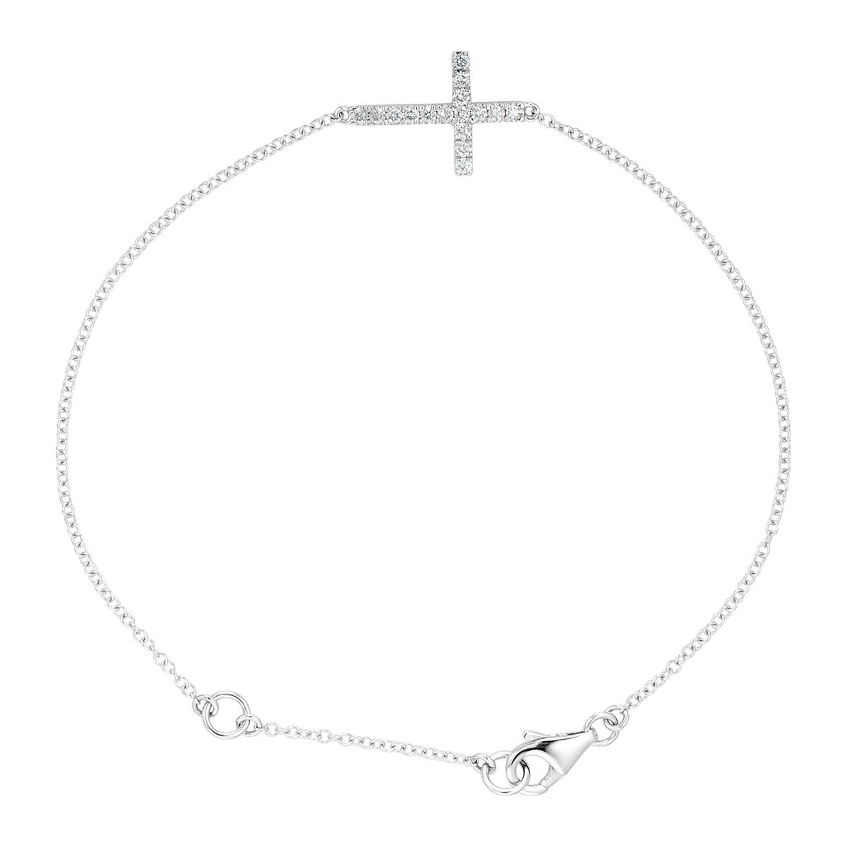 Diamond Sideways Cross Bracelet