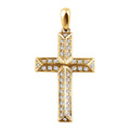 Pavé Diamond Beveled Cross Pendant