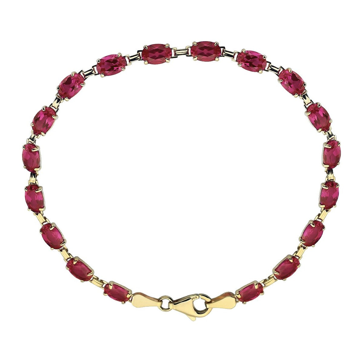 Oval Gemstone Line Bracelet