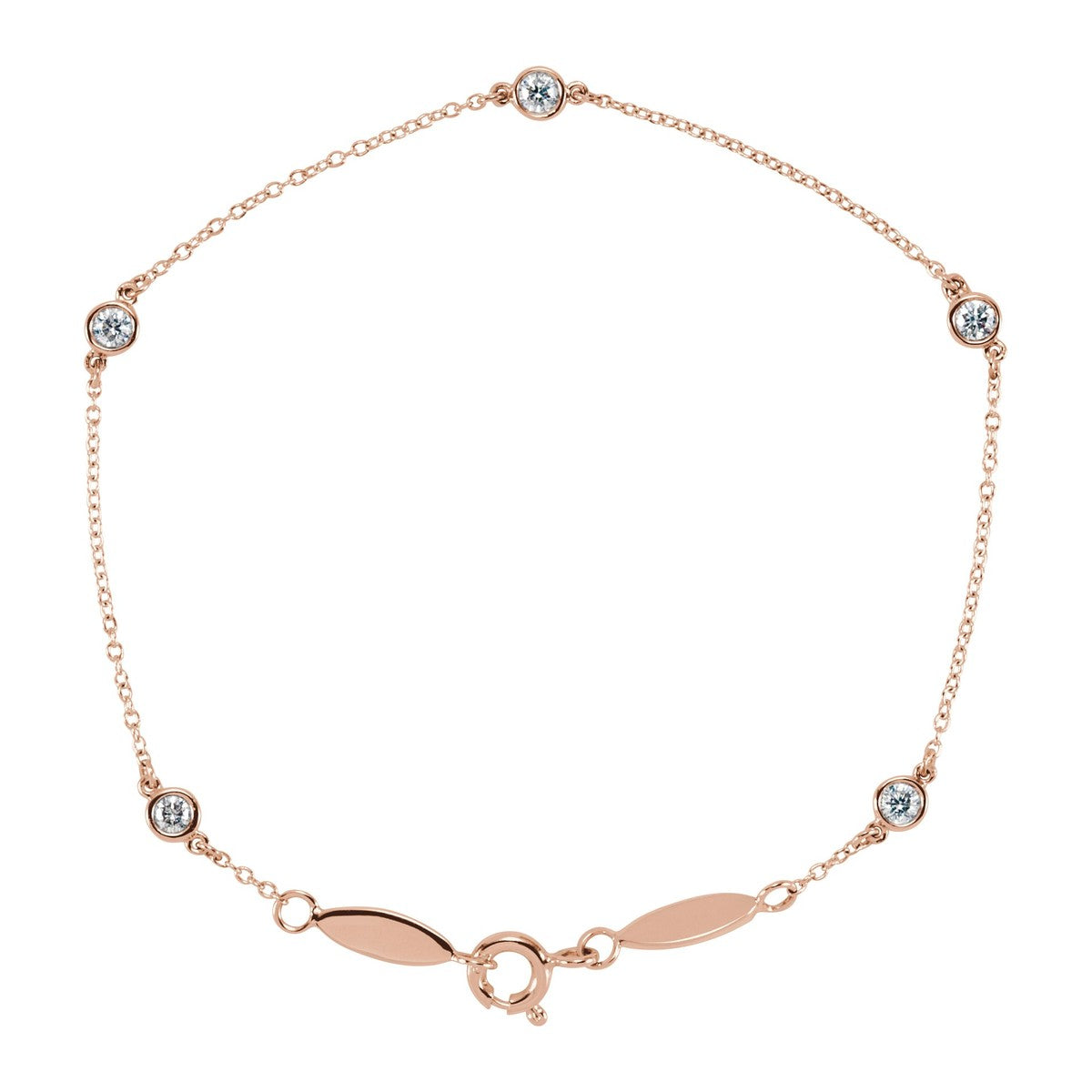 Bezel-Set Diamond Station Bracelet