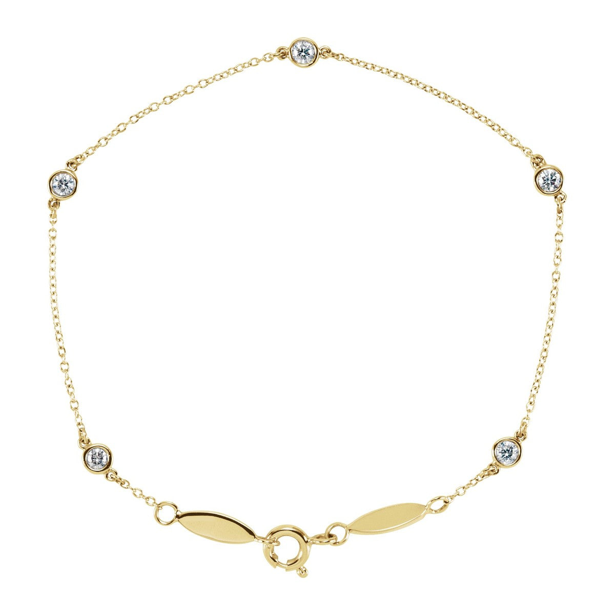 Bezel-Set Diamond Station Bracelet