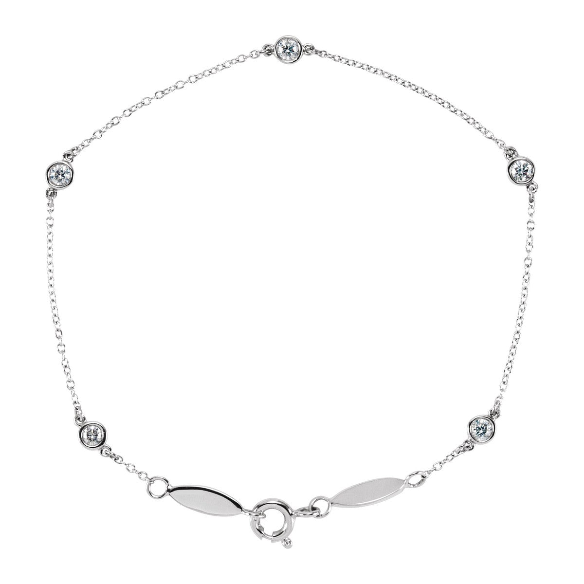 Bezel-Set Diamond Station Bracelet