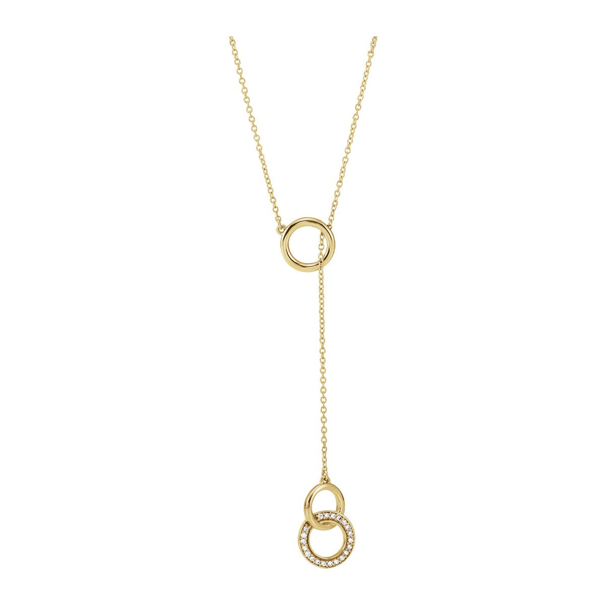 Diamond Circle Y Necklace