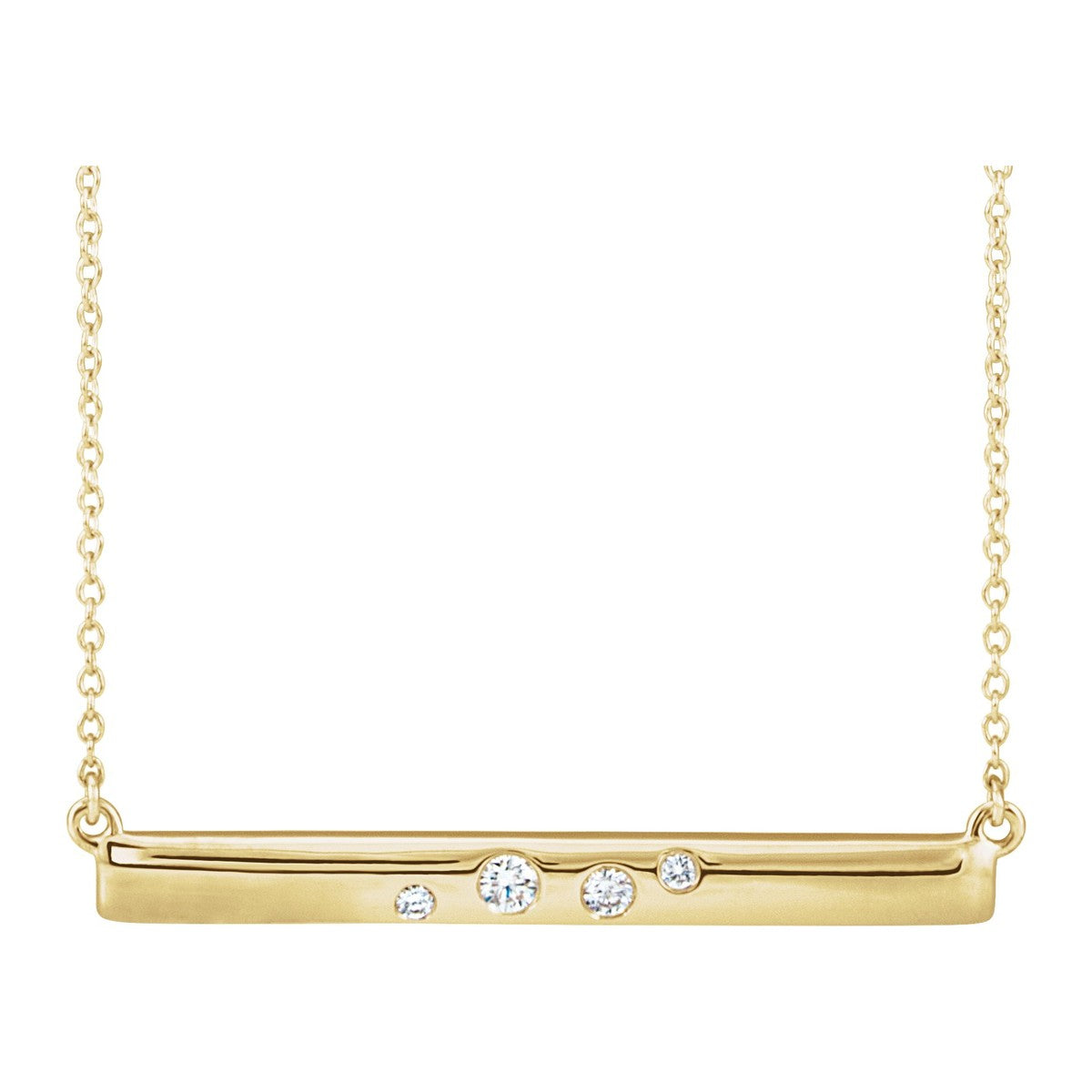 Scattered Diamond Bar Necklace
