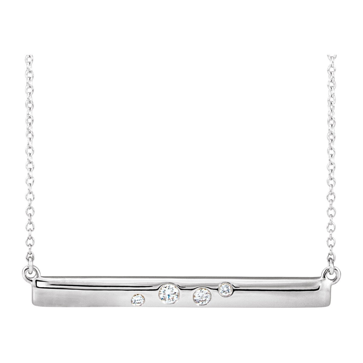 Scattered Diamond Bar Necklace
