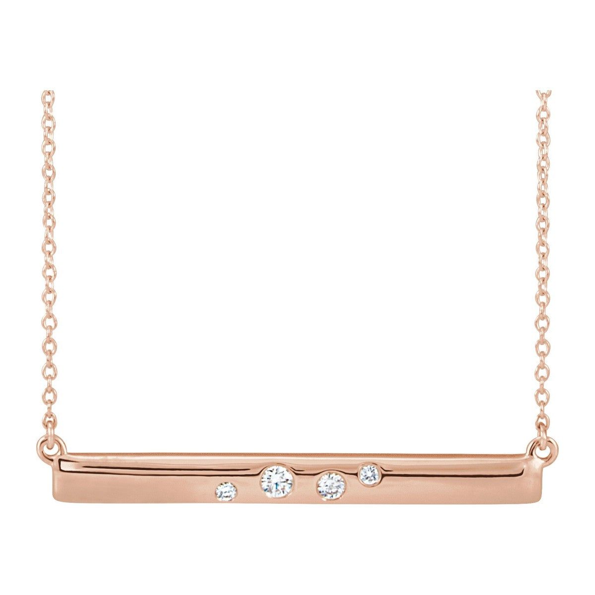 Scattered Diamond Bar Necklace